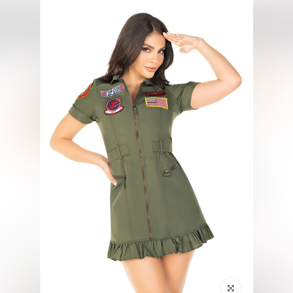 Top Gun Olive Green Dress, Size M